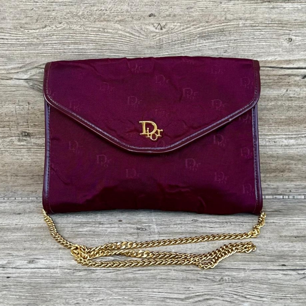 Christian Dior chain shoulder clutch bag